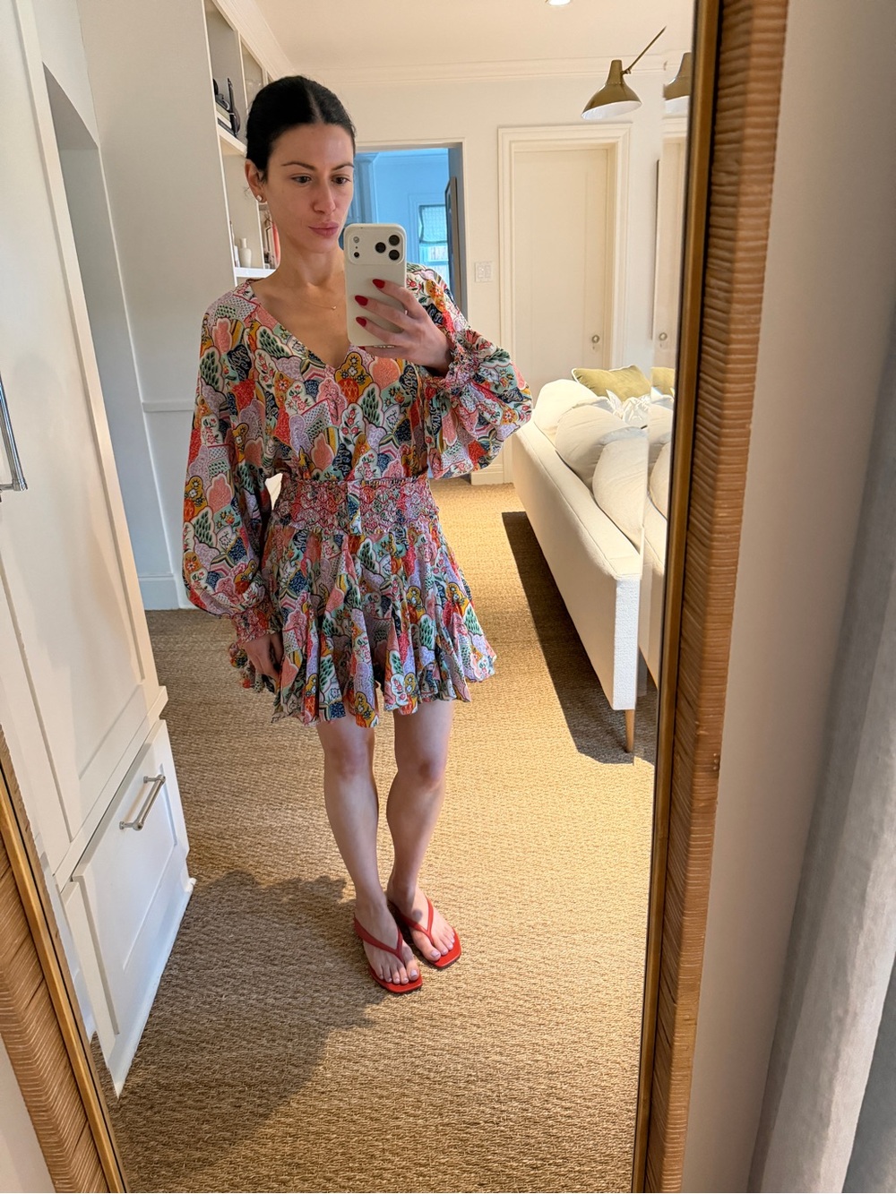 Rhode Olivia Floral Cotton Mini Dress XS - Picture 16 of 17